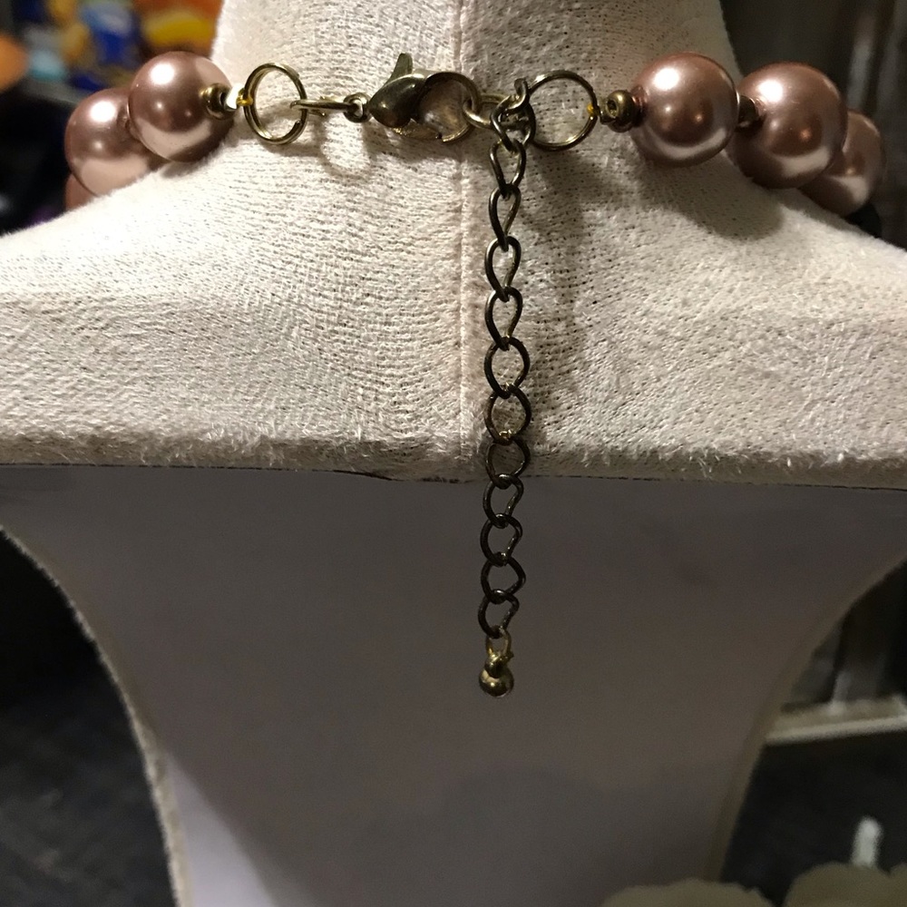 Acrylic Bead Necklace Cheetah Brown - Picture 3 of 3